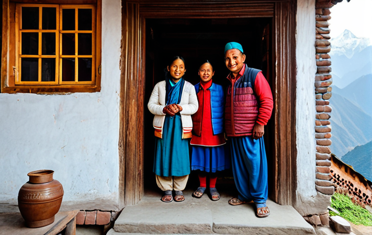 네팔의 기후변화 대응 정책 - **Image Prompt:** "A diverse group of Nepalese women working in an agroecological farm, using tradit...